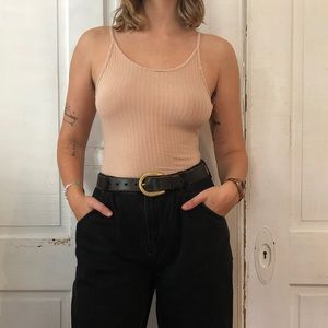 urban outfitters nude ribbed bodysuit
